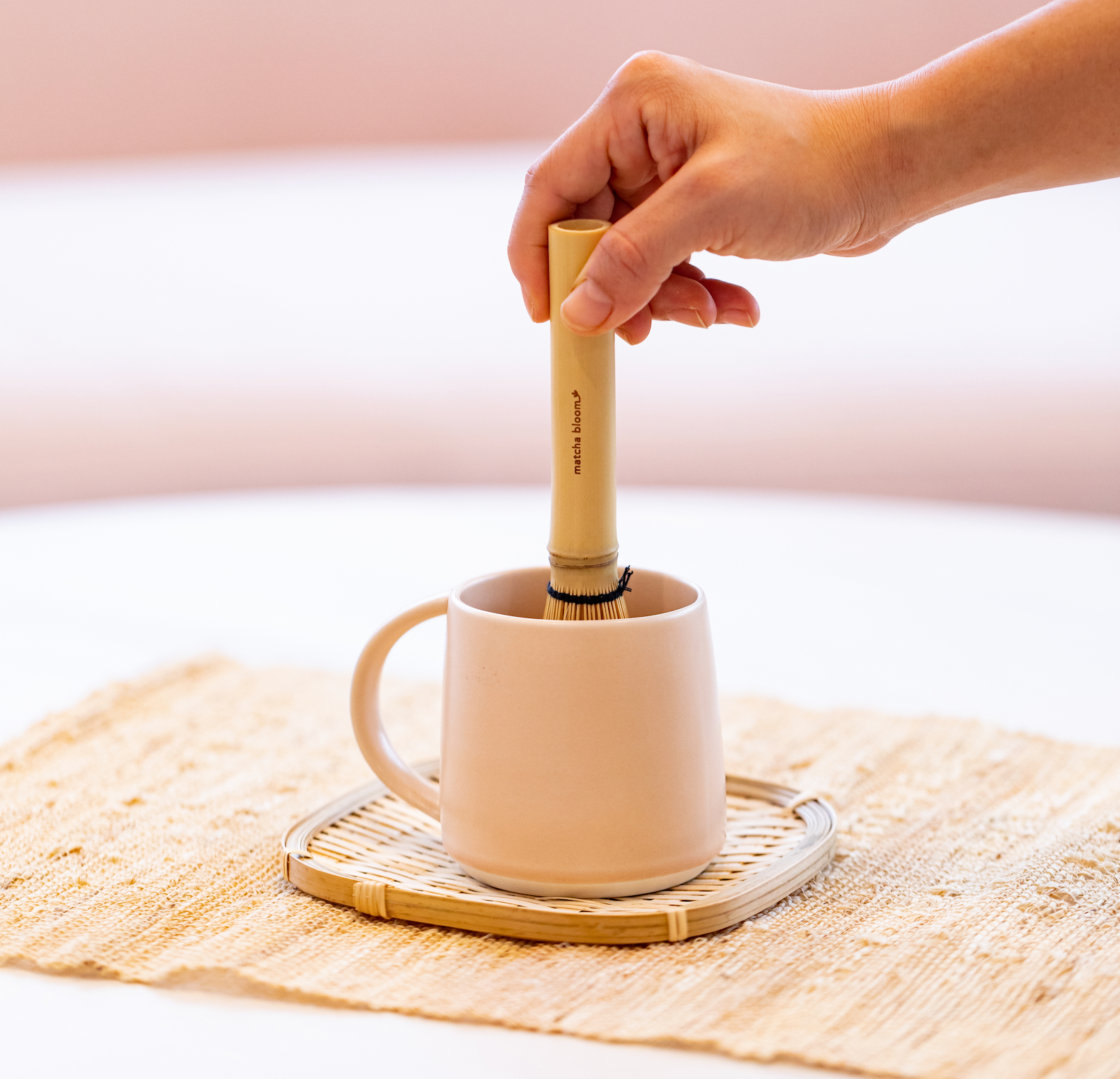 Matcha Latte Essential Set | Matcha Purity Powder, MB Mini Whisk, Blush  Ripple Mug